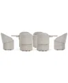Bernhardt Tempo 7-pc. Set (rectangular Table & 6 Caster Chairs) In Neutral