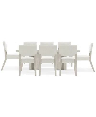Bernhardt Tempo 9-pc. Set (rectangular Table & 8 Side Chairs) In Gray