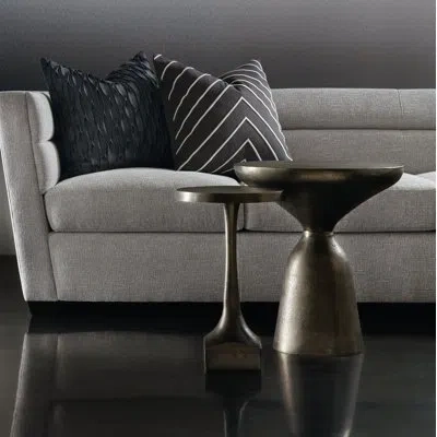 Bernhardt Thatcher Pedestal End Table In Graphite