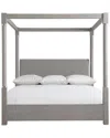 Bernhardt Trianon Upholstered Canopy Bed In Grey
