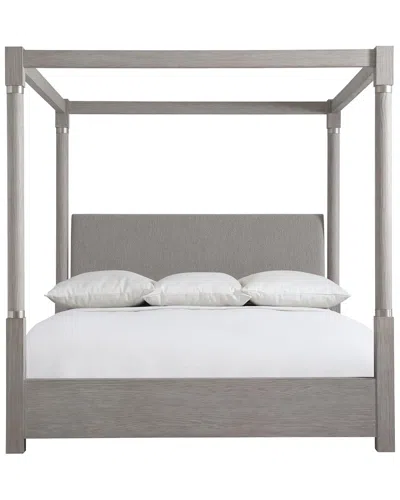 Bernhardt Trianon Upholstered Canopy Bed In Grey