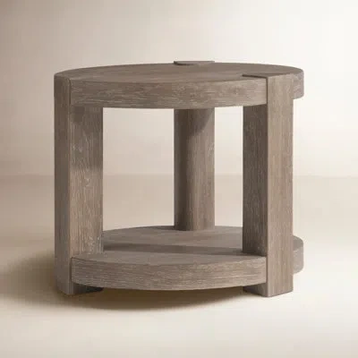 Bernhardt Tribeca Round Side Table In Brown Wood