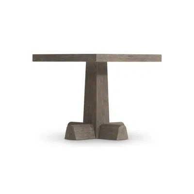 Bernhardt Tribeca Side Table With Pedestal Base In Brown Wood
