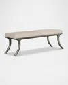 Bernhardt Tribeca Upholstered Bench, 56" In Heathered Stone