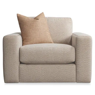Bernhardt Vaughn Fabric Swivel Chair In Beige