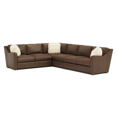 Bernhardt Ventura Leather 4-piece Sectional In Brown
