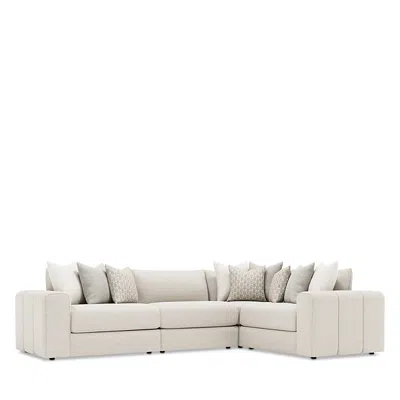 Bernhardt Verano 4 Piece Fabric Sectional In White