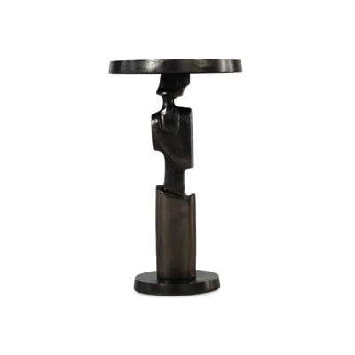 Bernhardt Vevo Pedestal End Table In Nickel;black