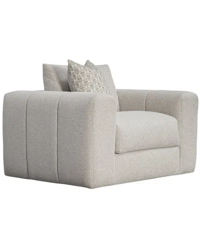 Bernhardt Vista Fabric Swivel Chair In White
