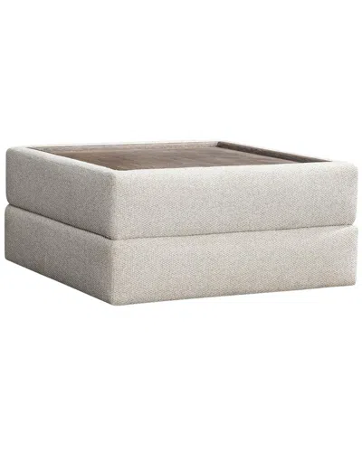 Bernhardt Vista Fabric Tray Ottoman In White