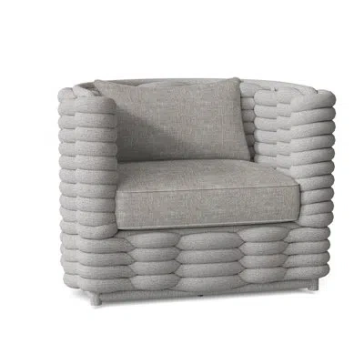 Bernhardt Wailea Swivel Patio Chair With Cushions In Grey Chenille 6028-021,nordic Gray