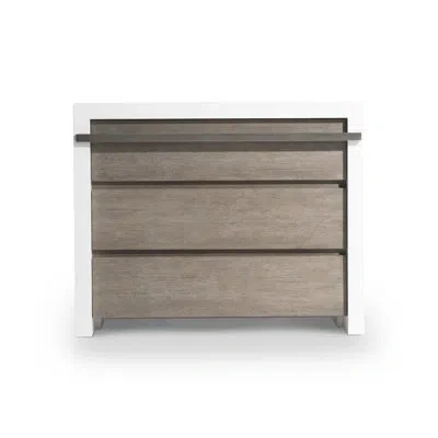 Bernhardt Westfall Nightstand In White Plaster,bluff,tarnished Nickel