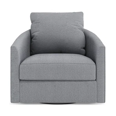 Bernhardt Willow Fabric Swivel Chair In Blue