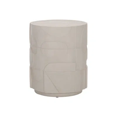 Bernhardt Zina Stone Block End Table In Cream