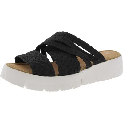 Bernie Mev Fx Kate Vegan Womens Padded Insole Woven Slide Sandals In Black