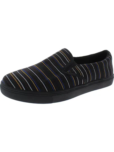 Bernie Mev Verona Bs Womens Striped Canvas Loafers In Black