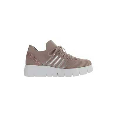 Bernie Mev Women's Fx Bernice Crystal Lace Up Sneaker In Blush In Brown