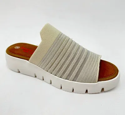 Bernie Mev Women's Fx Iris Slip On Sandal In Nude Silver/cream