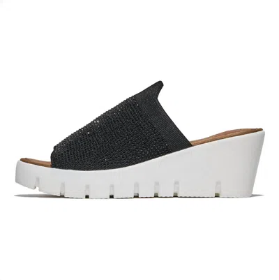 Bernie Mev Women's Venti Crystals Wedge Sandals In Black In White