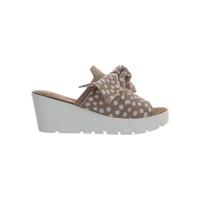 Bernie Mev Women's Venti Freesia Polkadots Wedge Sandals In Blush/white In Gray