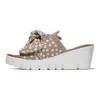 Bernie Mev Women's Venti Freesia Sandals In Blush White Polka Dots In Brown