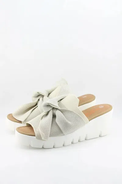 Bernie Mev Women's Venti Freesia Wedge Sandal In Nude Silver In Multi