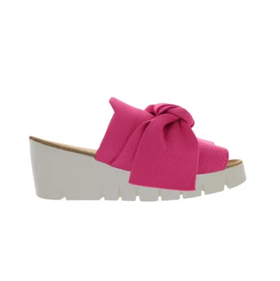 Bernie Mev Women's Venti Twist Slip On Sandal In Fuchsia Silver/cream