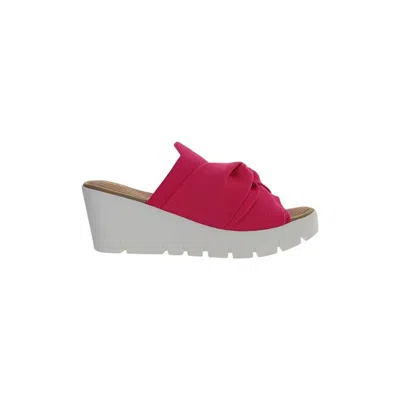 Bernie Mev Women's Venti Twist Wedge Heel Sandal In Red In Pink
