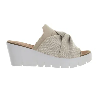 Bernie Mev Women's Venti Twist Wedge Sandal In Nude Silver In Multi