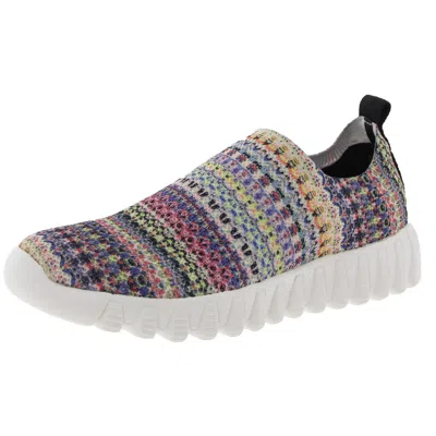 Bernie Mev Zip Print Womens Memory Foam Walking Slip-on Sneakers In Multi