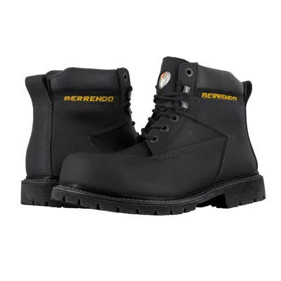 Berrendo 6" Steel Toe Work Boots For Men And Electrical Hazard And Oil And Slip Resistant In Black