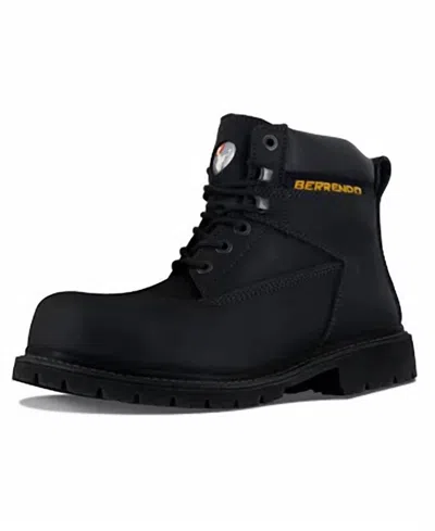 Pre-owned Berrendo 6” Steel Toe Work Boots For Men In Black