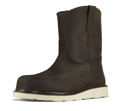 Pre-owned Berrendo 8” Wellington Steel Toe Work Boots – Electrical Hazard Rated 166 In Brown