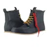 Berrendo Moc Toe Work Boots In Black In Gray