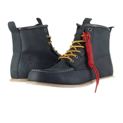 Berrendo Men's Moc Wedge Steel Toe Work Boots In Black In Gray