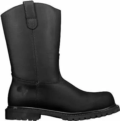 Pre-owned Berrendo Men's Wellington Steel Toe Work Boots For Men - Size 8 In Black