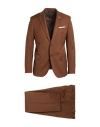 Berry & Brian Man Suit Brown Size 40 Polyester, Viscose, Elastane In Multi