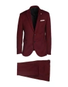 Berry & Brian Man Suit Burgundy Size 42 Polyester, Viscose, Elastane In Red
