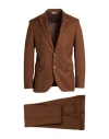 Berry & Brian Man Suit Tan Size 44 Polyester, Viscose, Elastane In Brown