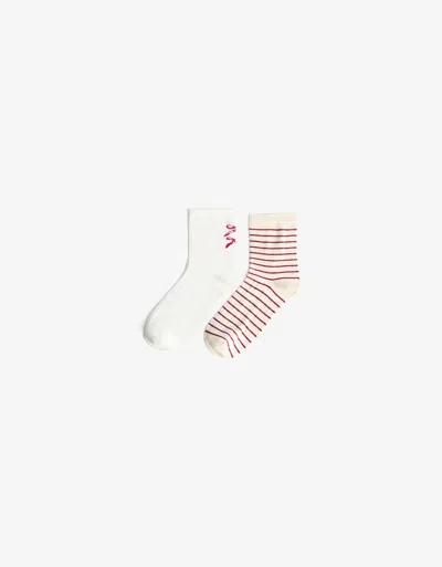 Bershka 2-pack Of Bow Socks In Multi