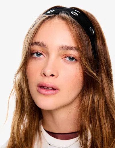 Bershka 2-pack Of Studded Hairbands In Black
