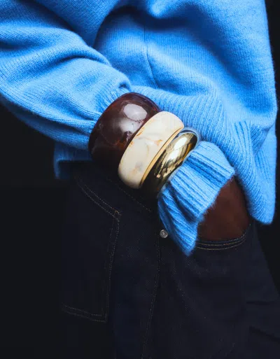 Bershka 3-pack Of Resin-effect Bracelets In Multi