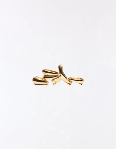 Bershka 3-pack Of Rings In Gold