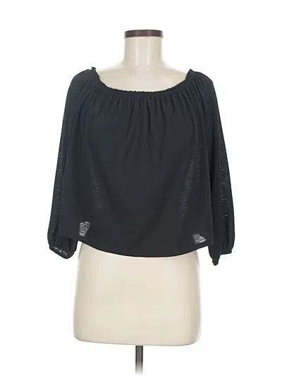Pre-owned Bershka 3/4 Sleeve Blouse In Black