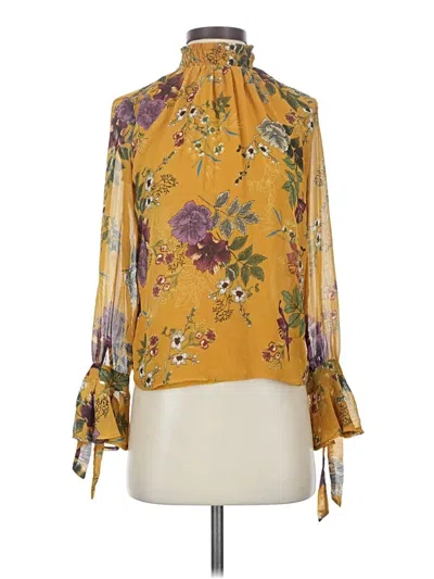 Pre-owned Bershka 3/4 Sleeve Blouse In Gold