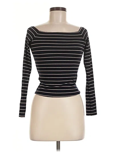 Pre-owned Bershka 3/4 Sleeve T-shirt In Black