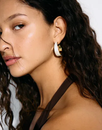 Bershka 3-pack Of Hoops - Signature Edition In Pink