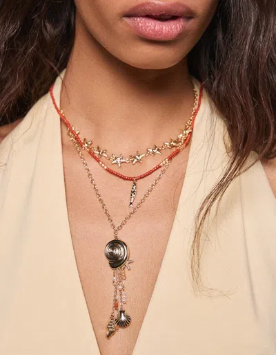 Bershka 3-pack Of Pendant Necklaces In Multi