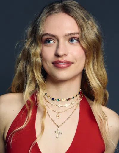 Bershka 4-pack Of Pendant Necklaces In Gold