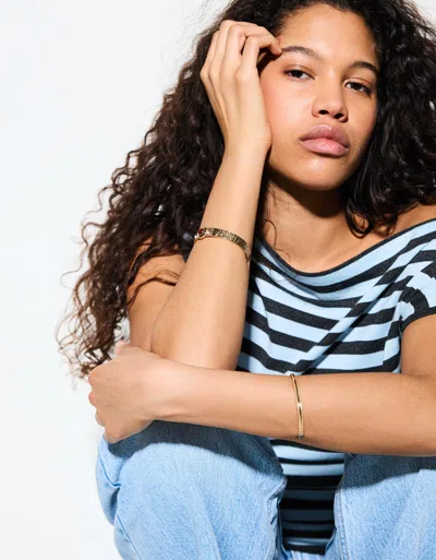 Bershka 4-pack Of Rhinestone Bracelets In Gold